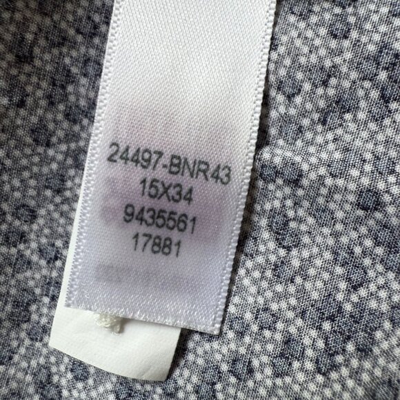 Bonobos Size 15/34 Mens Navy Printed Slim Fit Button-Down Shirt Stretch Preppy - Picture 13 of 13